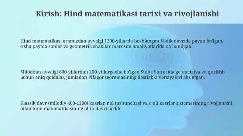 Hind matematikasi tarixi va rivojlanishi 3