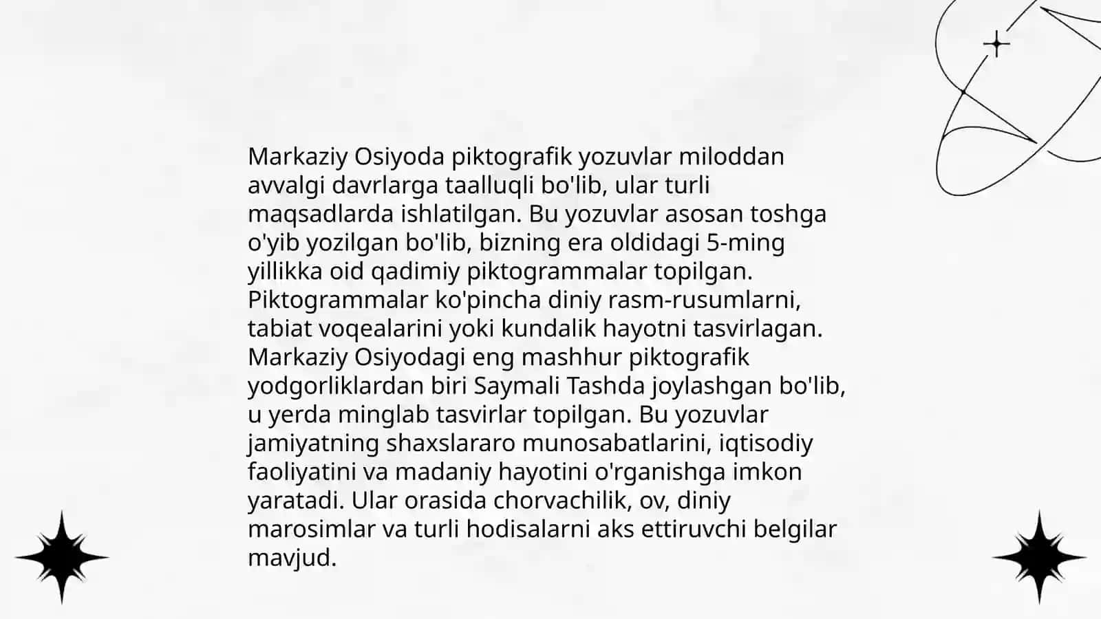 Piktografik Yozuvlar Markaziy Osiyoda 3