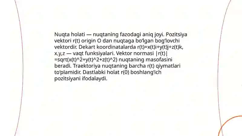 Nuqta kinematikasi 3