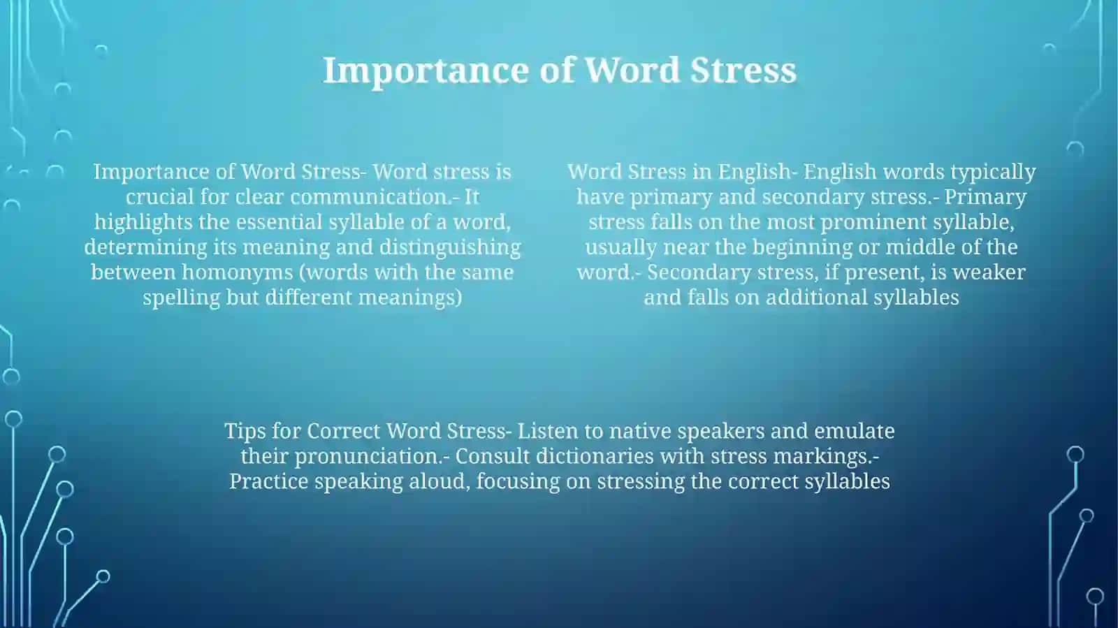 Word Stress In English 3