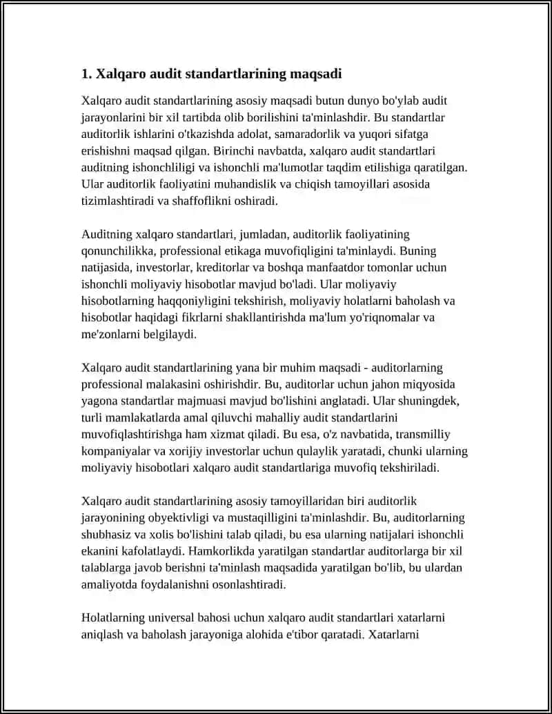 AUDITNING XALQARO STANDARTLARINI MAQSADI VA UMUMIY TAMOYILLARI 3