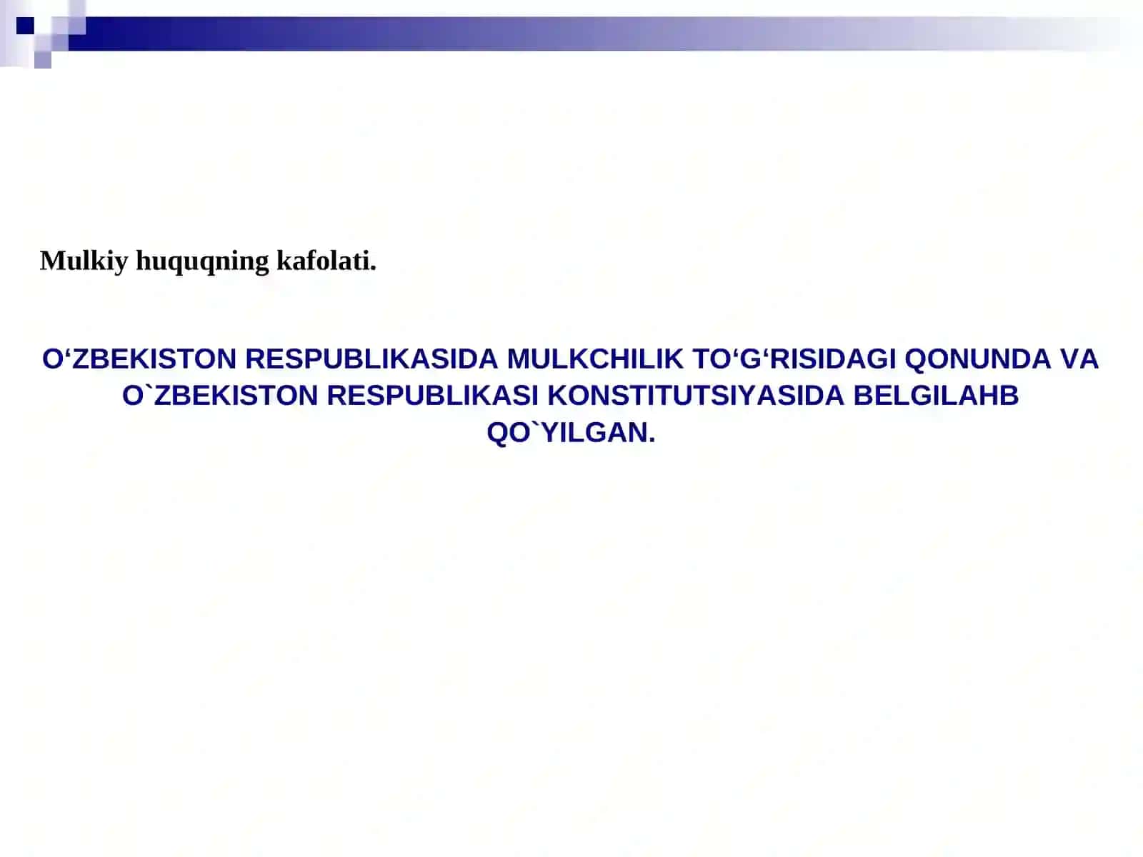 MULK HUQUQINING KAFOLATI VA HIMOYA QILINISHI 3