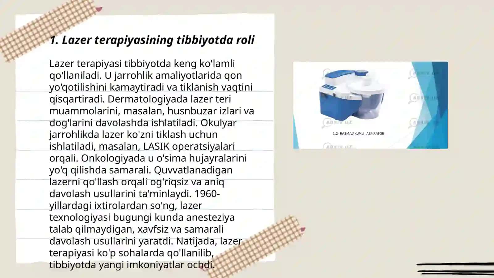 Lazerning tibbiyotda qollanishi 3