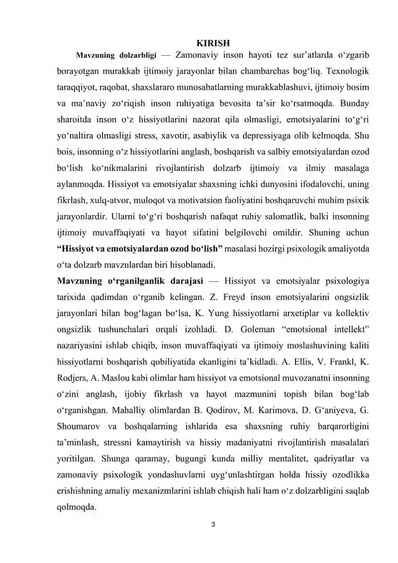 HISSIYOT VA EMOTSIYALARDAN OZOD BO’LISH 3