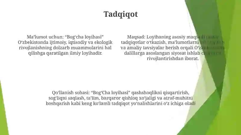 Bog'Cha Loyihasi 3