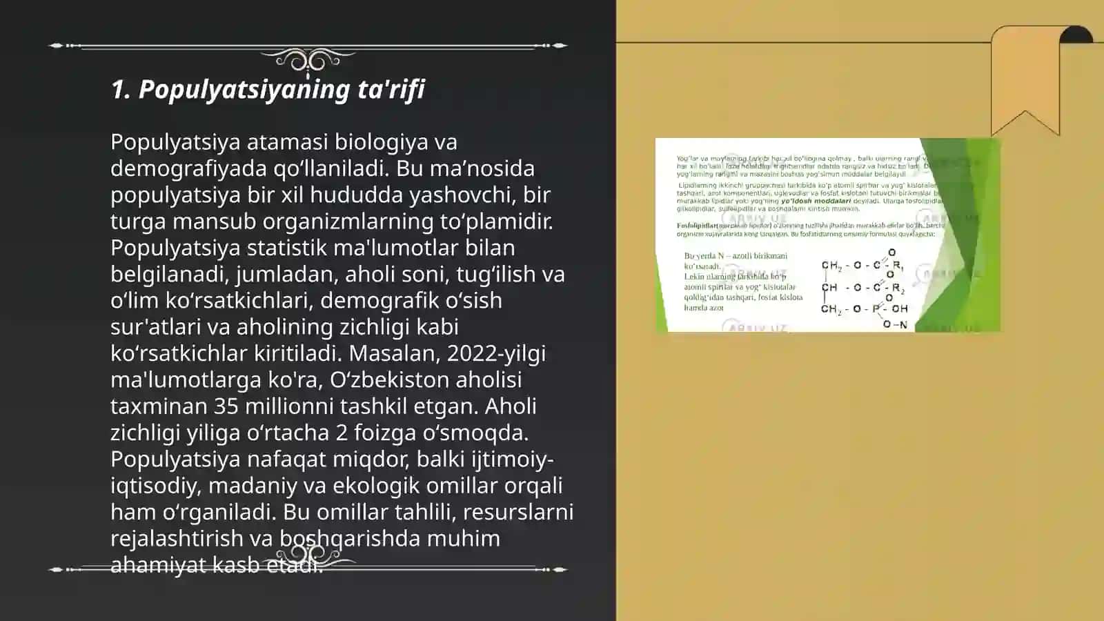 Populyatsiyalarning umumiy tasnifi 3