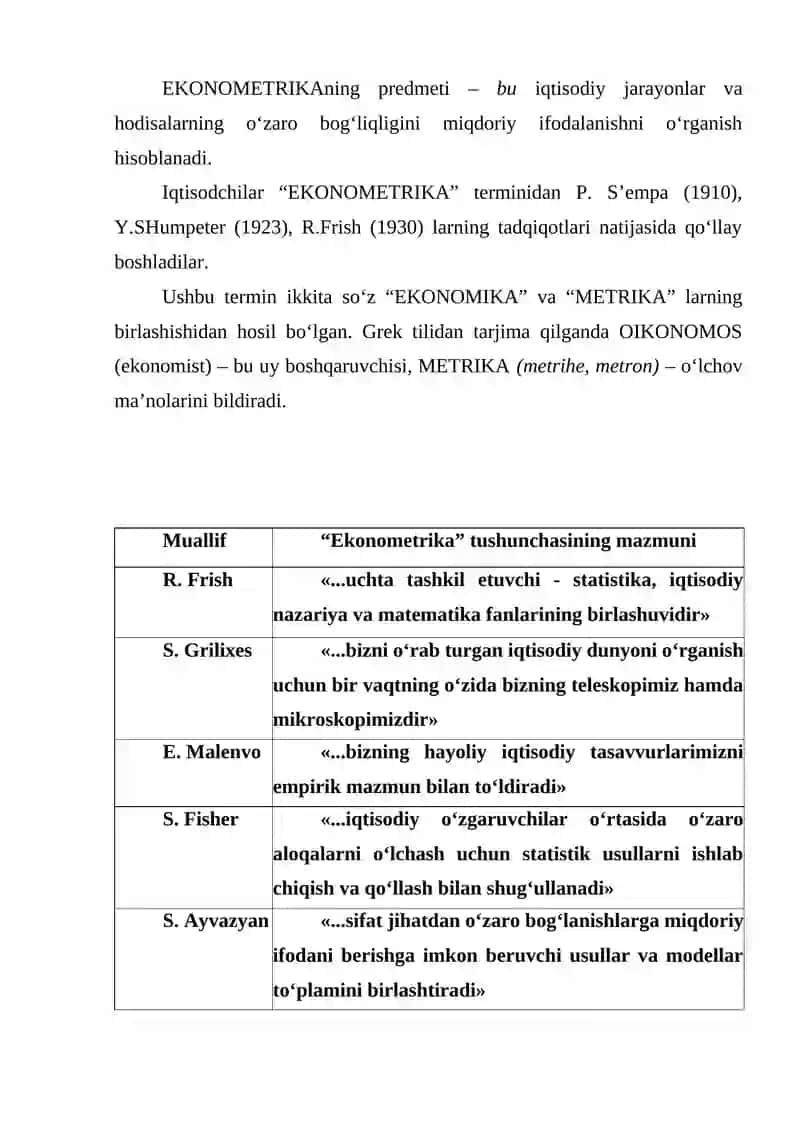 Ekonometrik Modellashtirish Asoslari 3