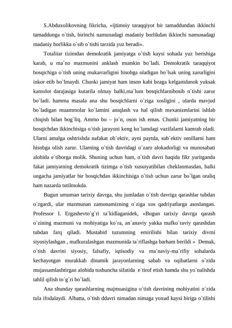 O`tish davrining mohiyati va ahamiyati 3