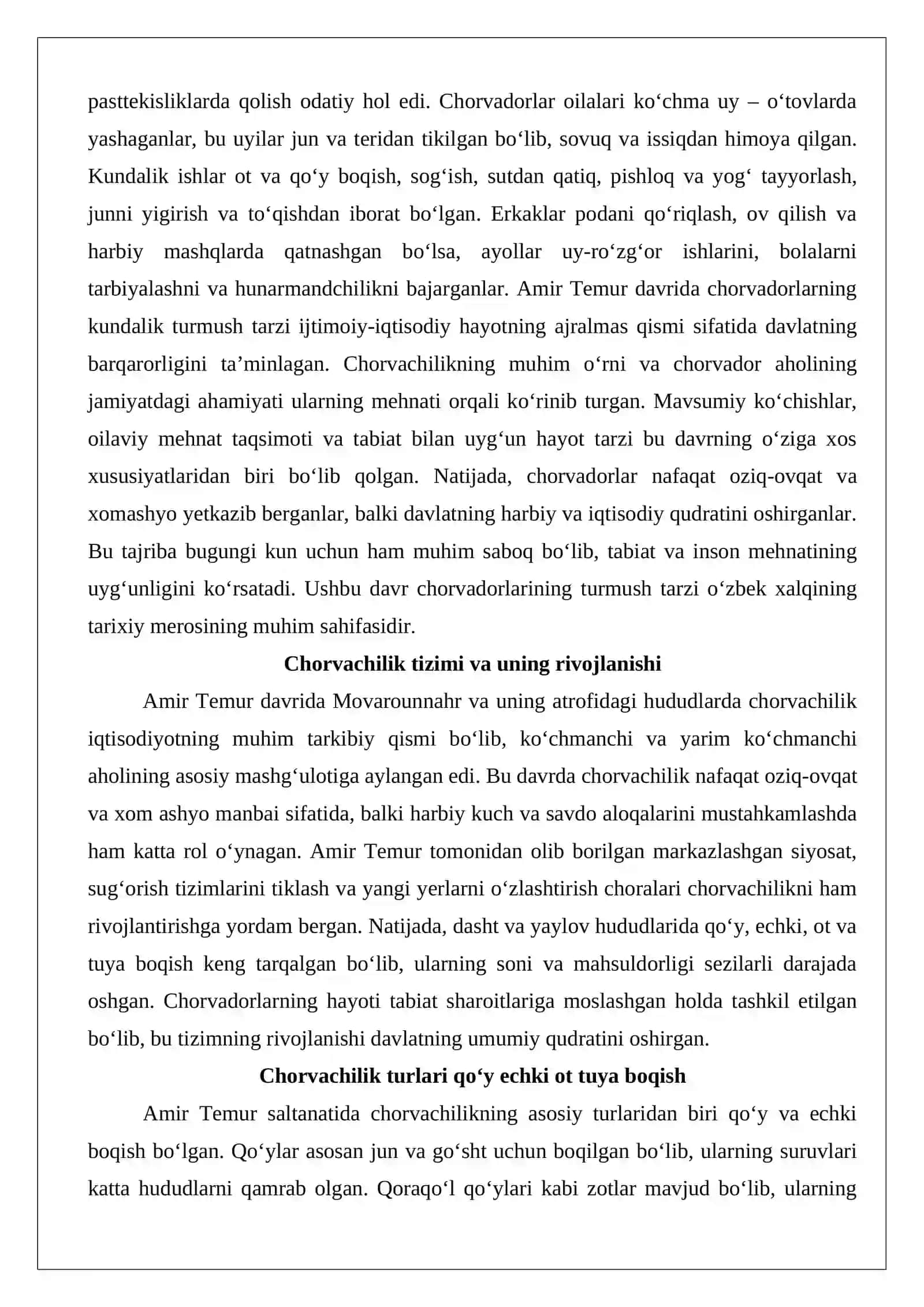 Chorvadorlarning kundalik turmush tarzi 3