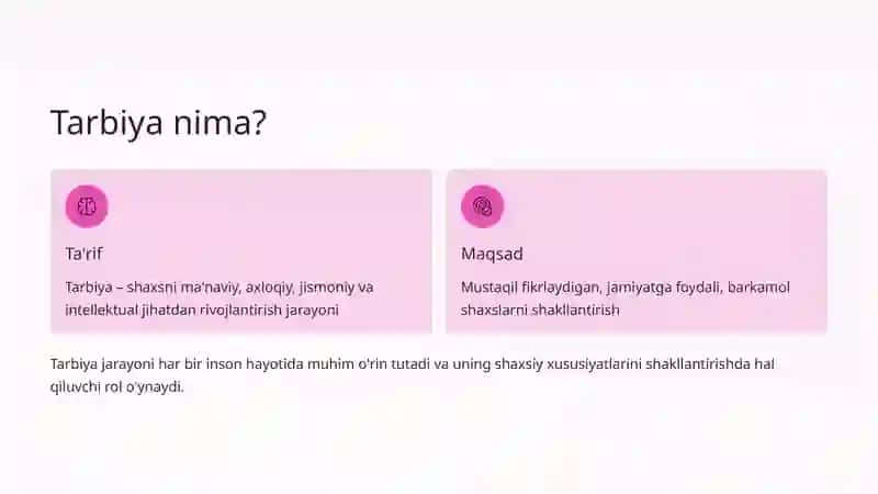 Tarbiya Nazariyasi: Tarbiya Metodlari va Turlari 3