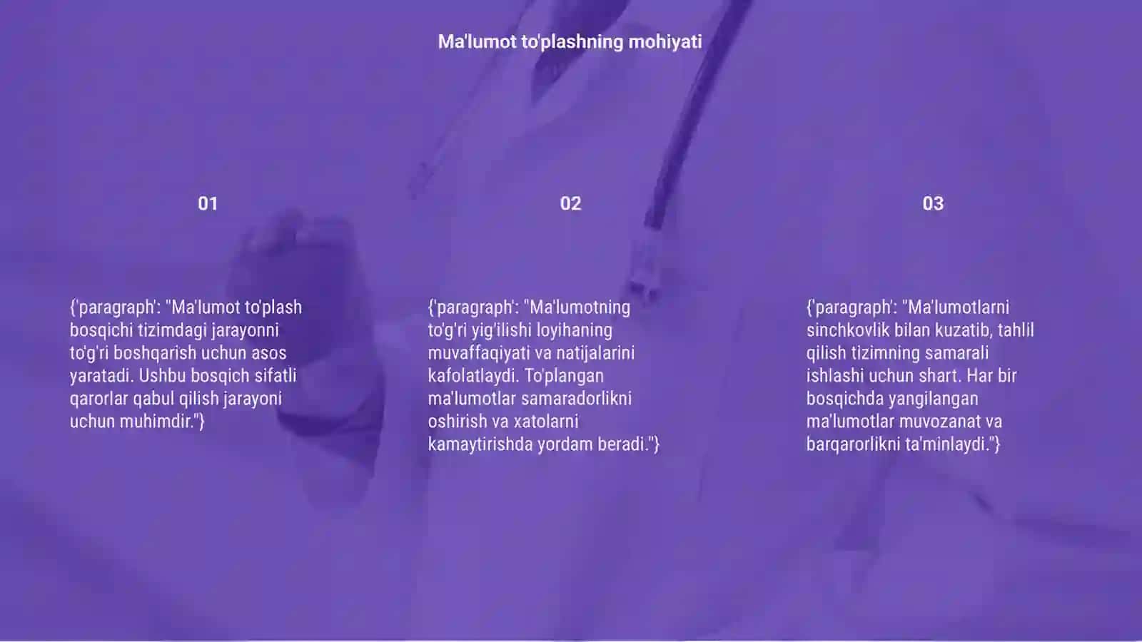 Ma'lumot to'plash bosqichining tizimdagi ahamiyati 3