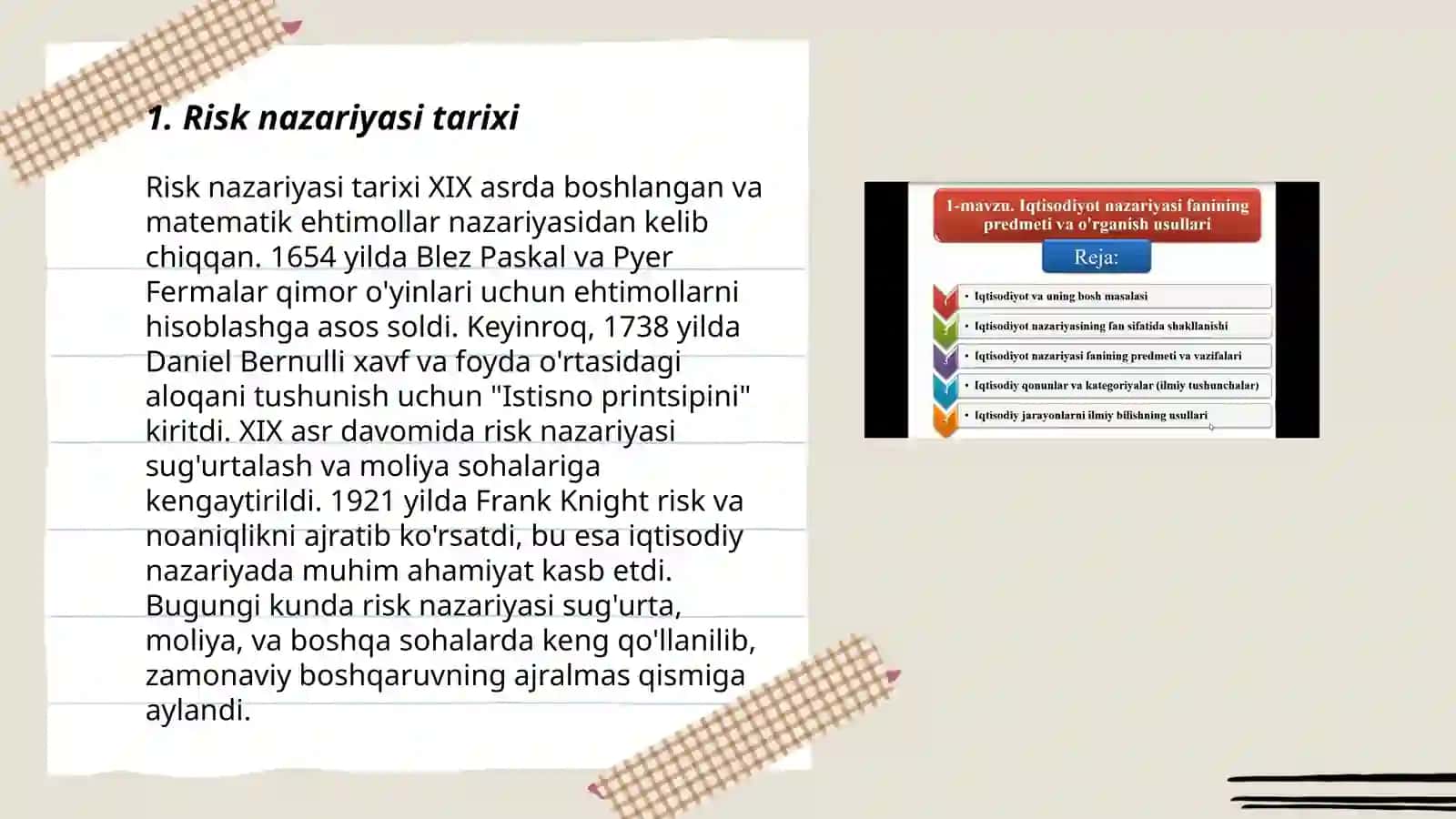 Risk nazariyasi va uning sug'urtadagi roli 3