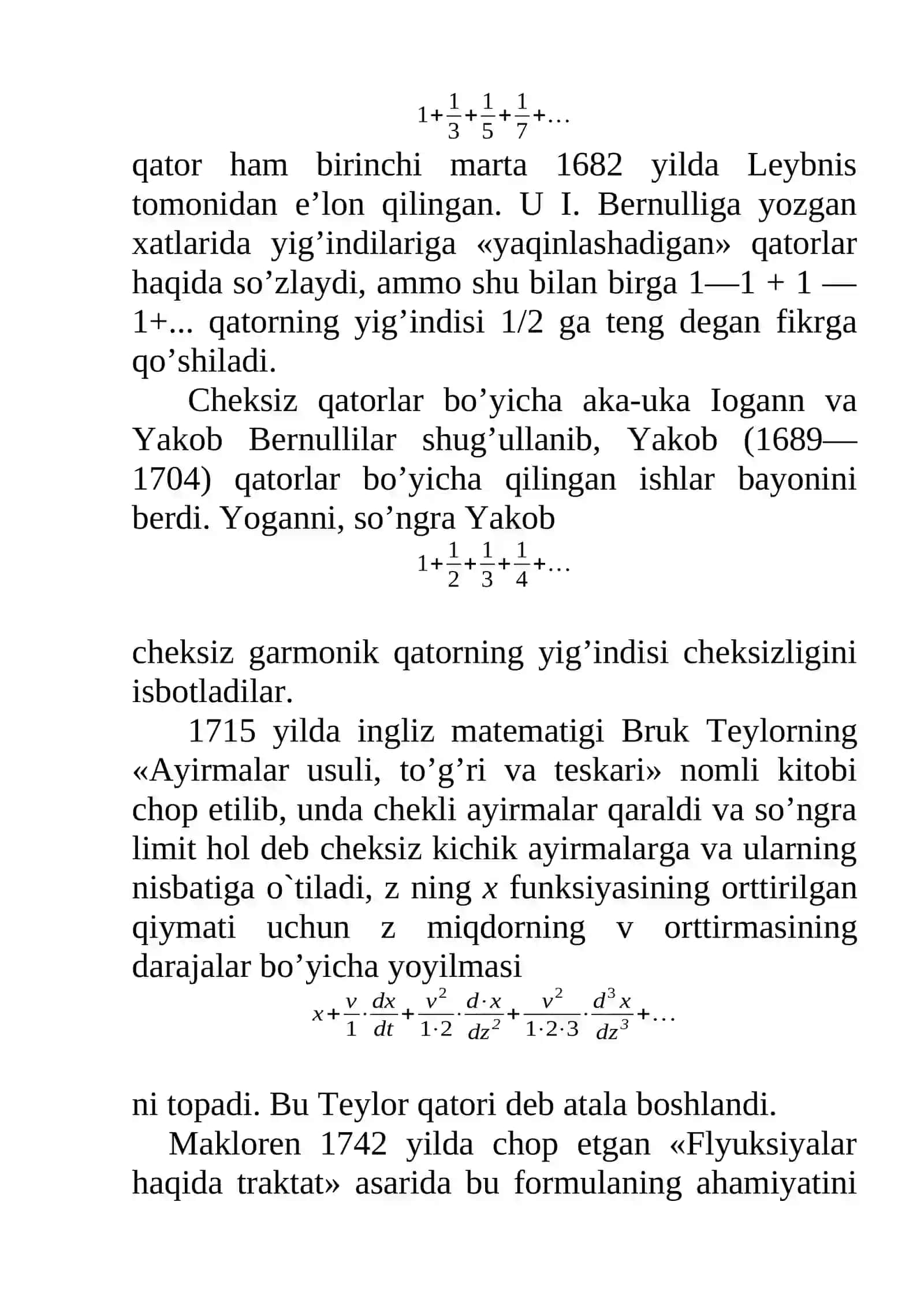 Cheksiz qatorlar tarixi 3