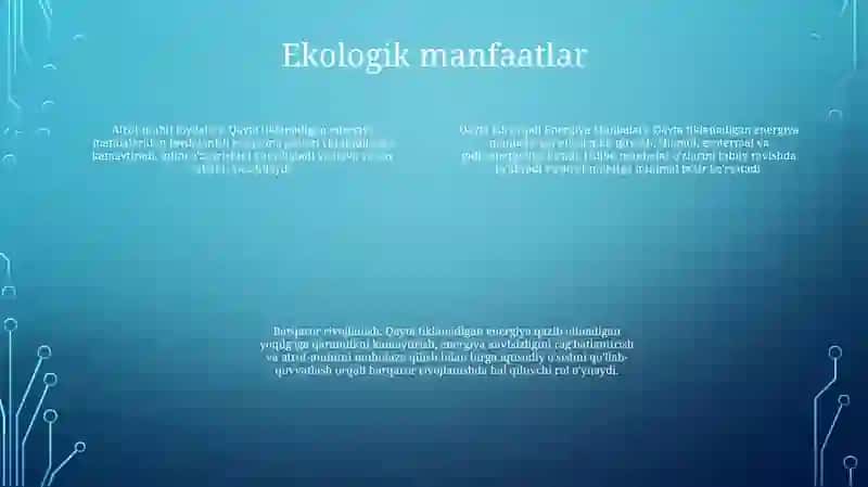 Qayta Ishlanadigan Energiya Manbalari 3
