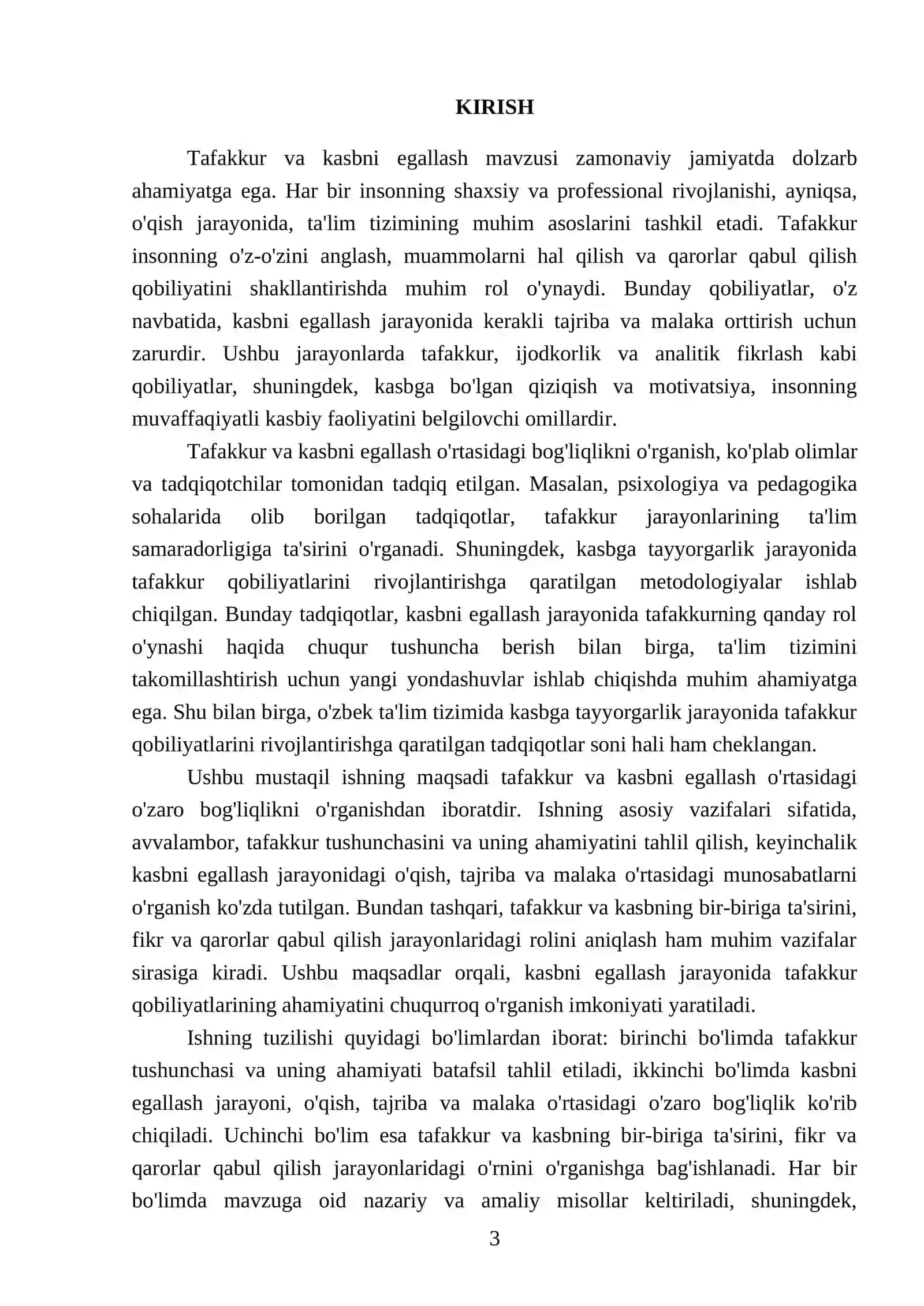 Tafakkur va kasbni egallash 3