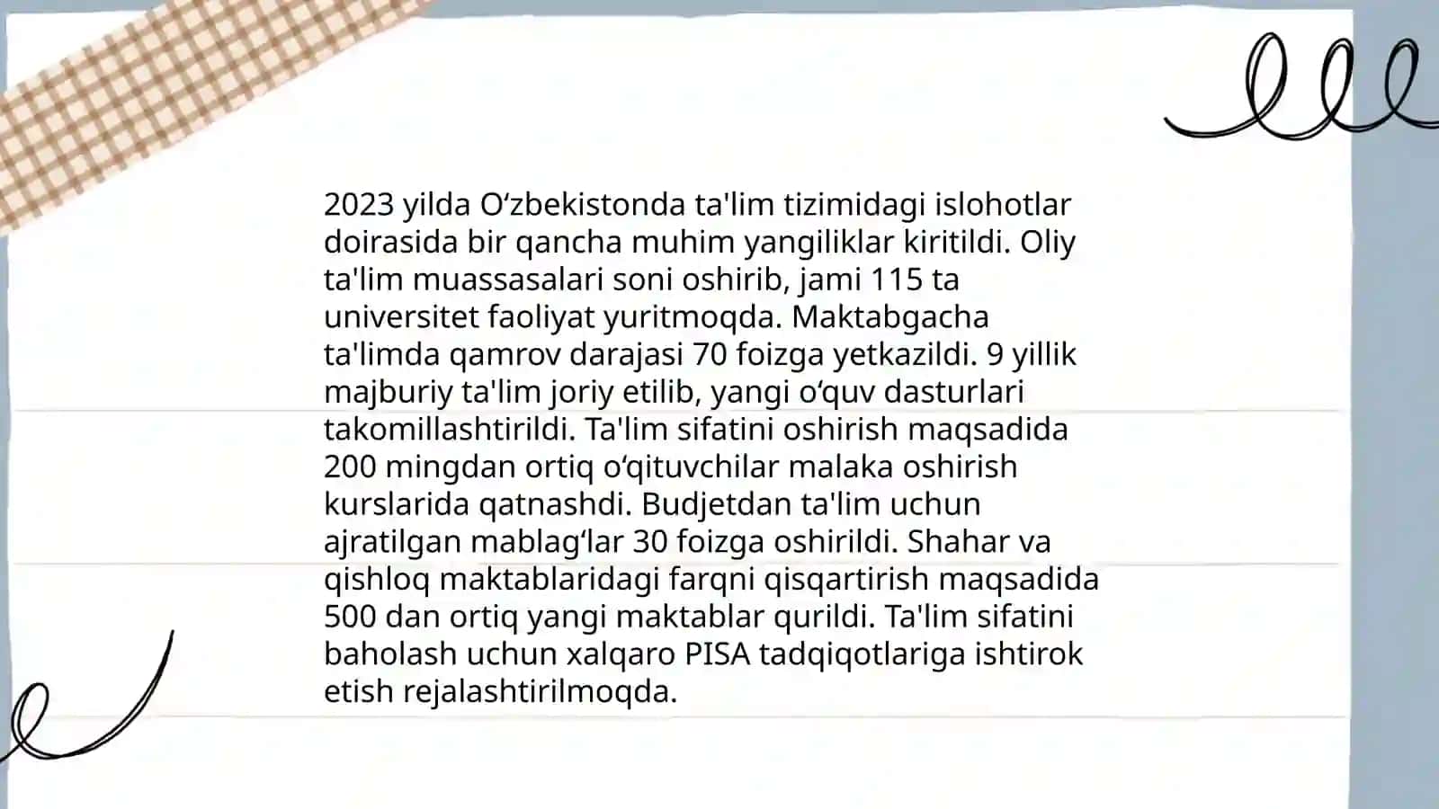 Ta'lim tizimidagi islohotlar 3