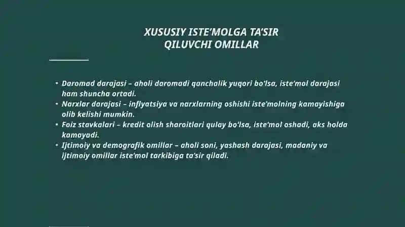 Xususiy iste'mol va jamgʻarmaning iqtisodiy oʻsishga ta'siri 3