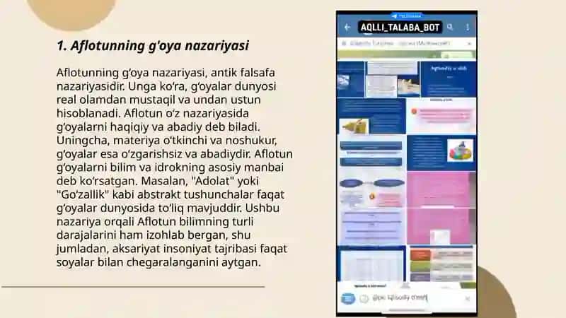 Aflotunning falsafiy qarashlari 3