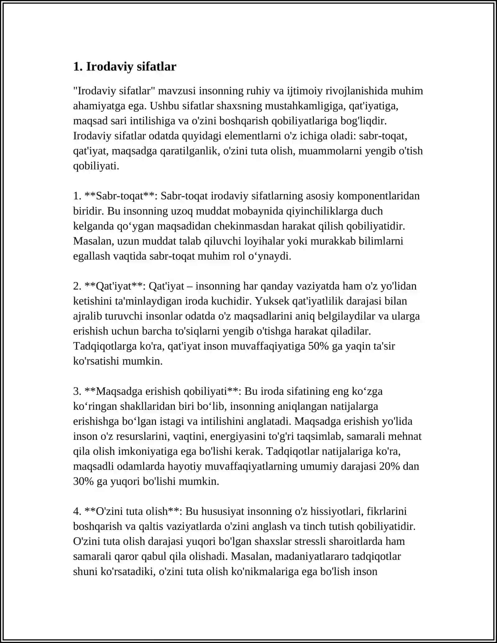 Iroda va Irodaning Zo'riqishi 3