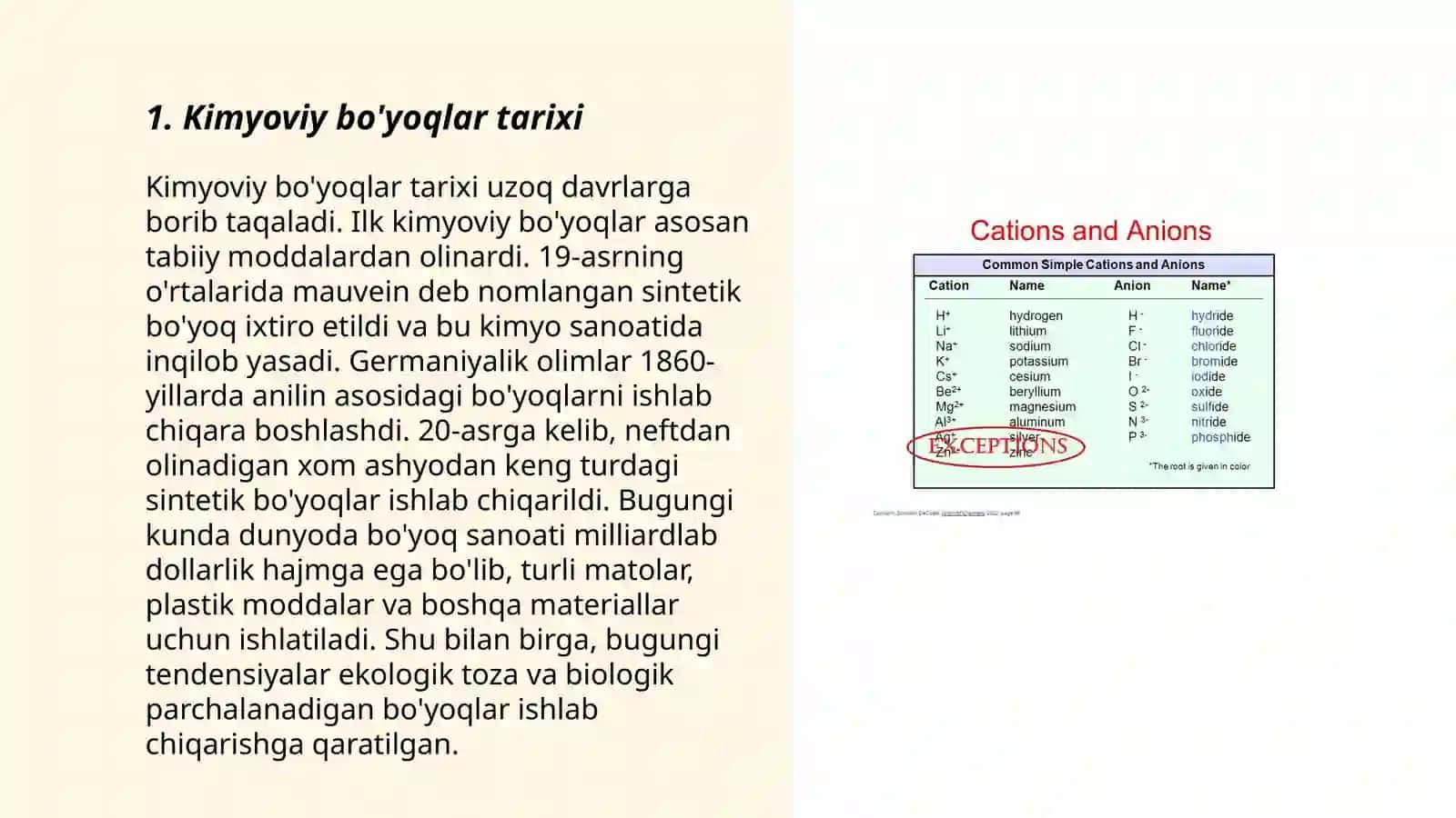 Kimyoviy bo'yoqlar tarixi 3