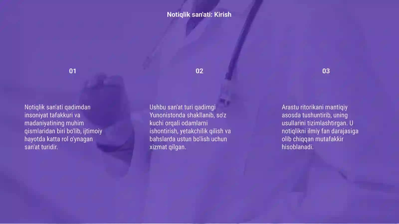 Notiqlik san'ati bosqichlari 3