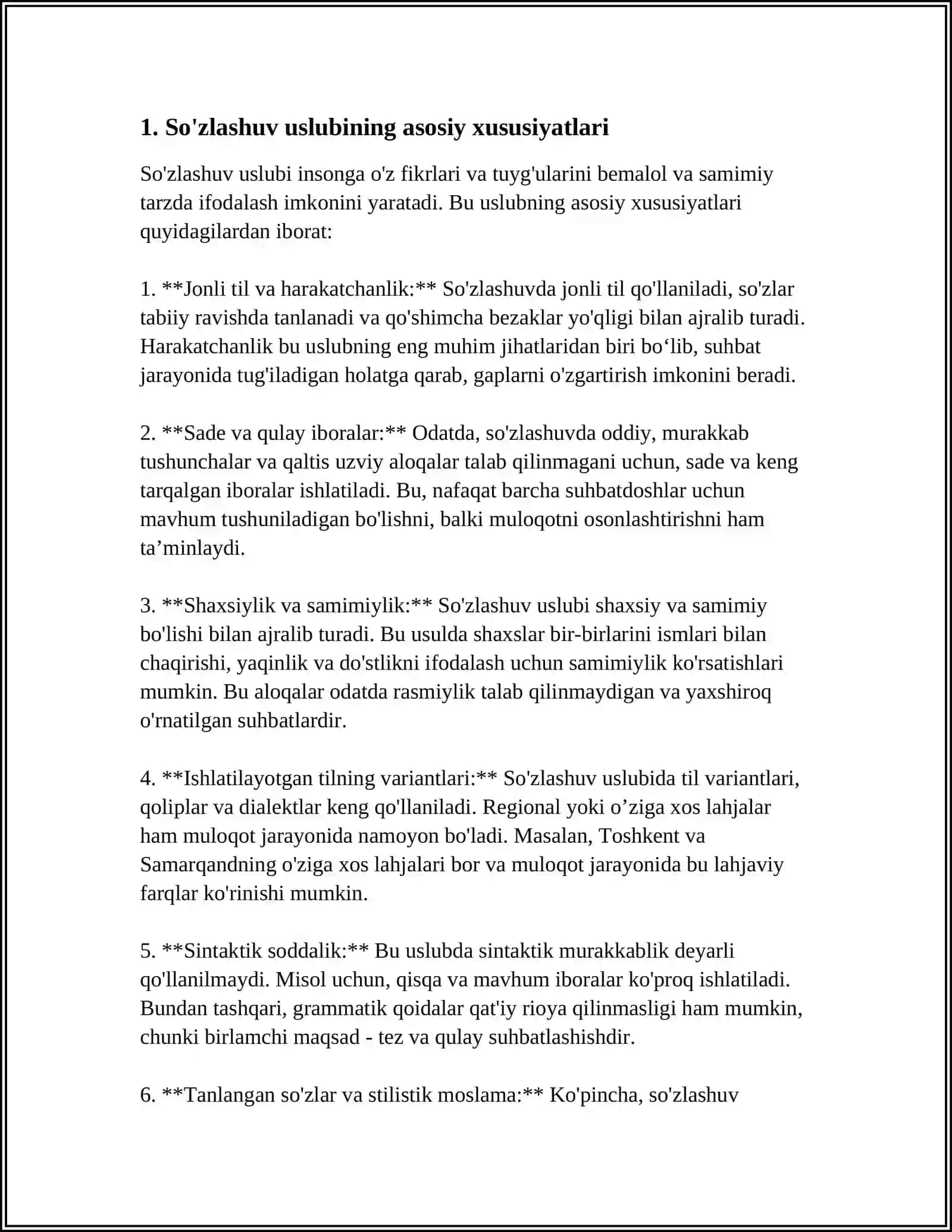 SO‘ZLASHUV USLUBI VA UNING XUSUSIYATLARI. SHEVAGA XOS SO‘ZLAR 3