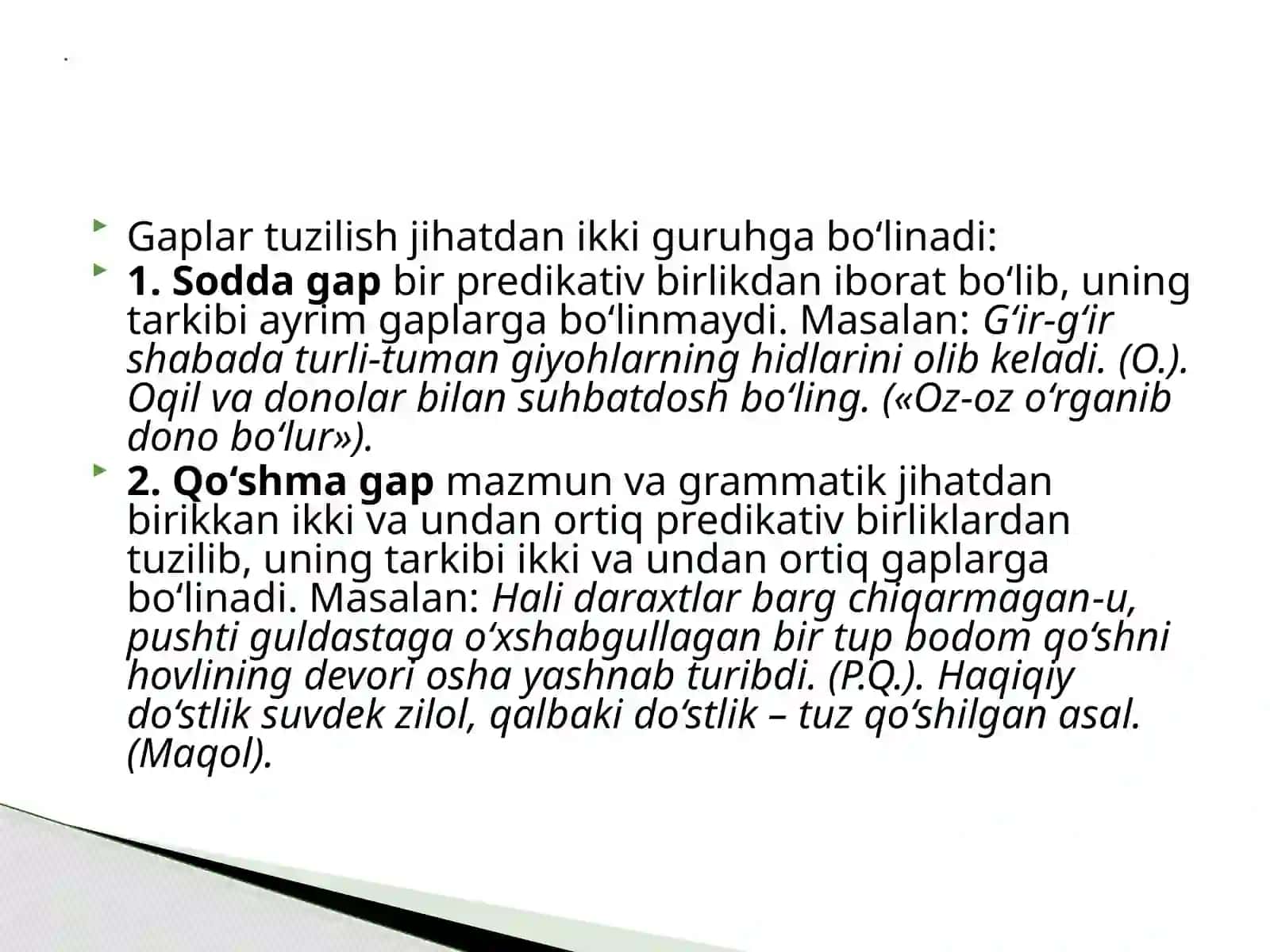 Sodda va qo’shma gaplar 3