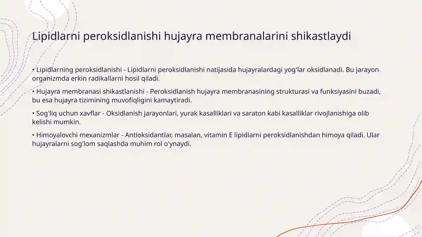 Lipidlarni peroksidlanishi va hujayra shikastlanishi patogenezidagi ahamiyati 3
