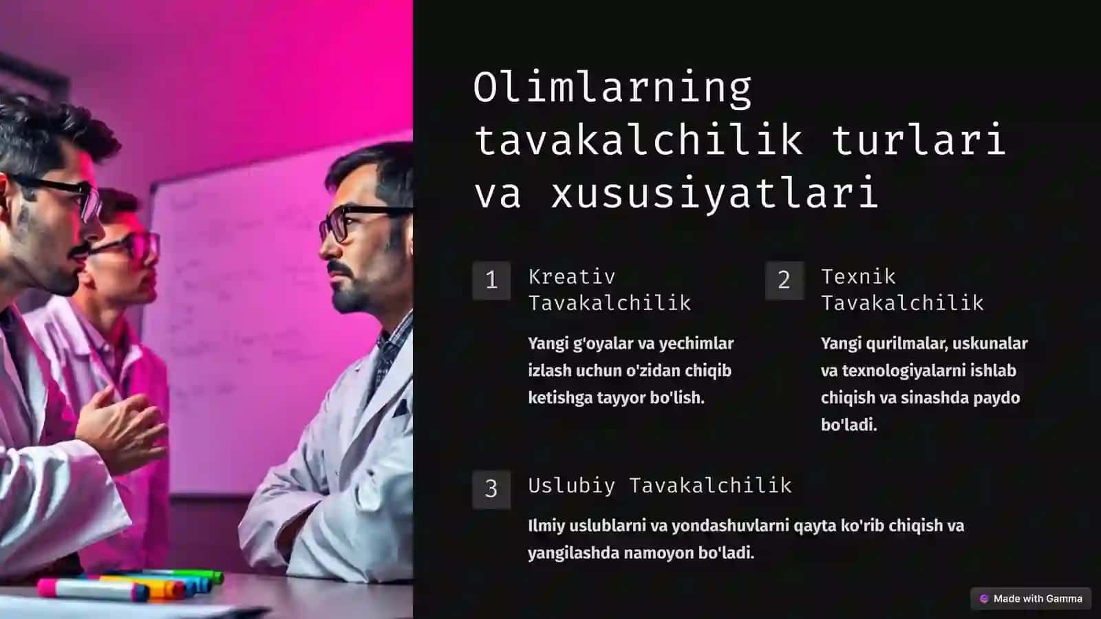 Olimlarning tavakalchilik turlari va xususiyatlari 3