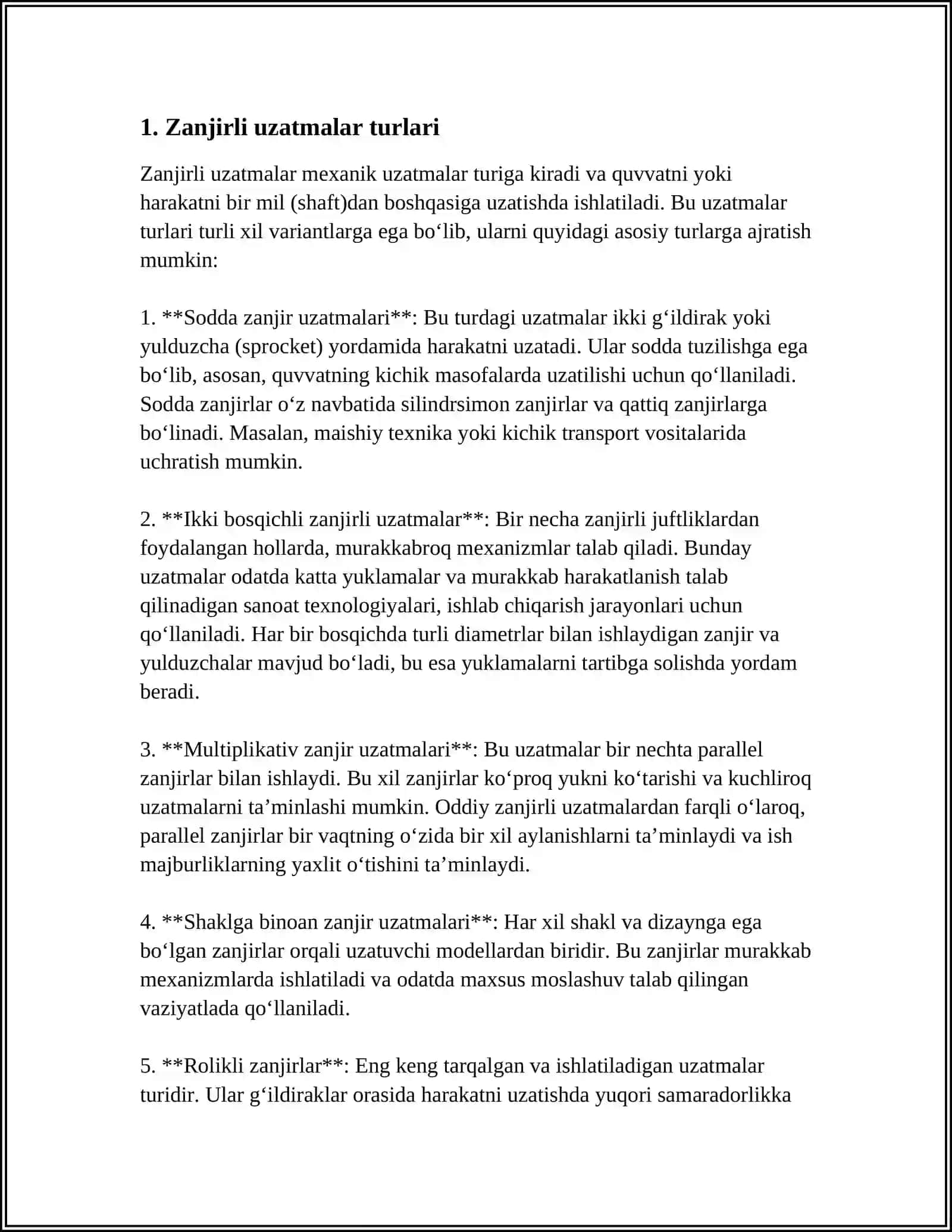 ZANJIRLI UZATMALAR 3