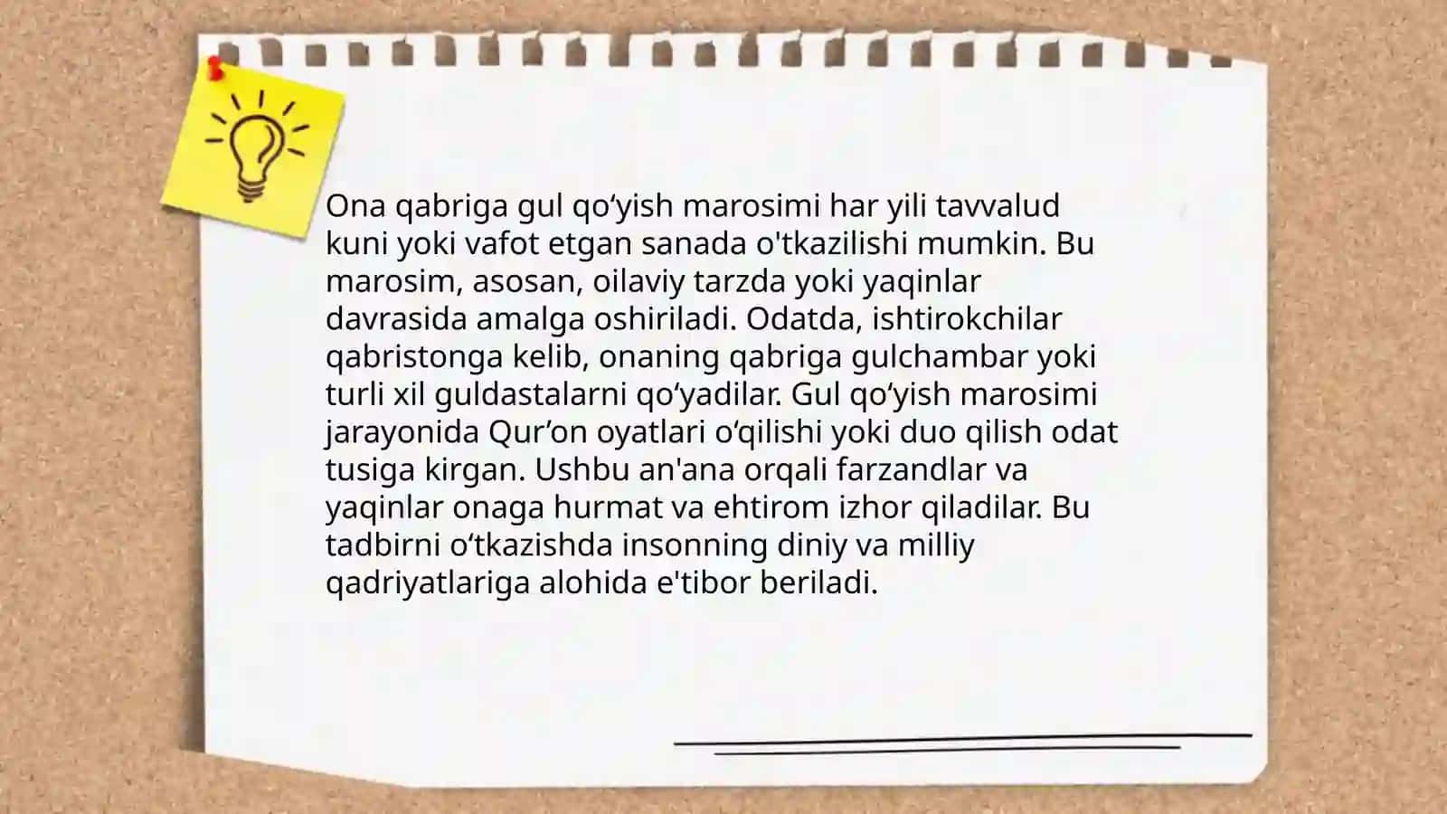 Ona qabriga gul qo'yish marosimi 3