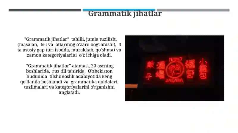 "Grammatik jihatlar" tahlili 3