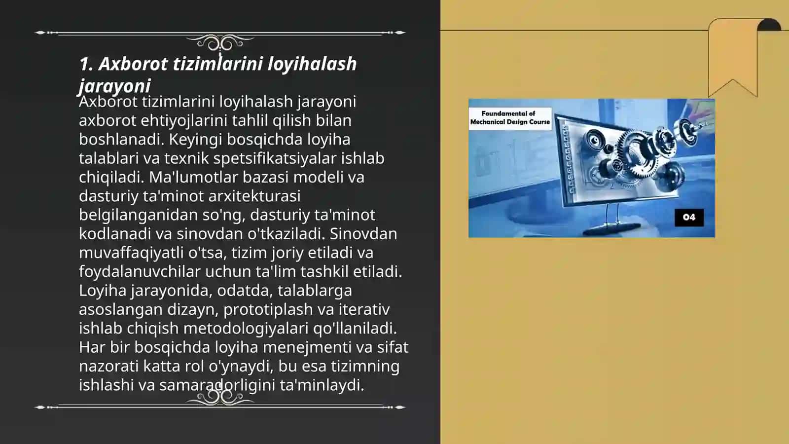 Axborot Tizimlarini Loyihalash va Uni Qurish Usullari 3