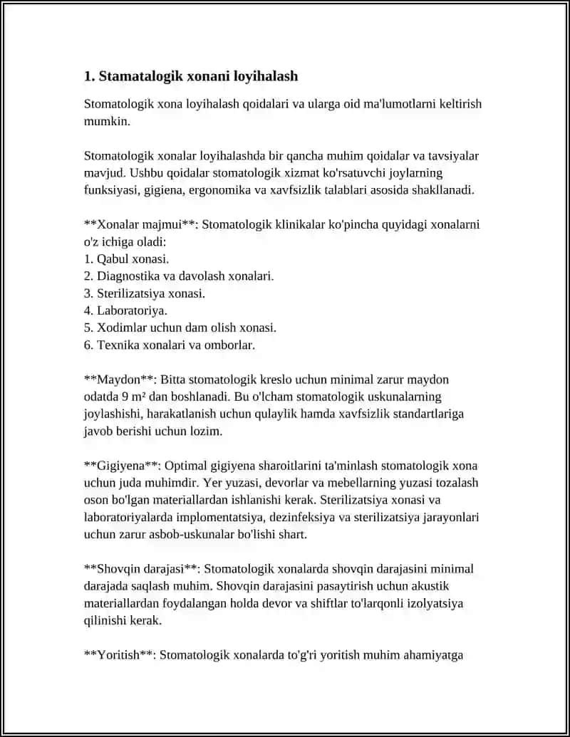 Stamatalogik xonani loyihalash 3