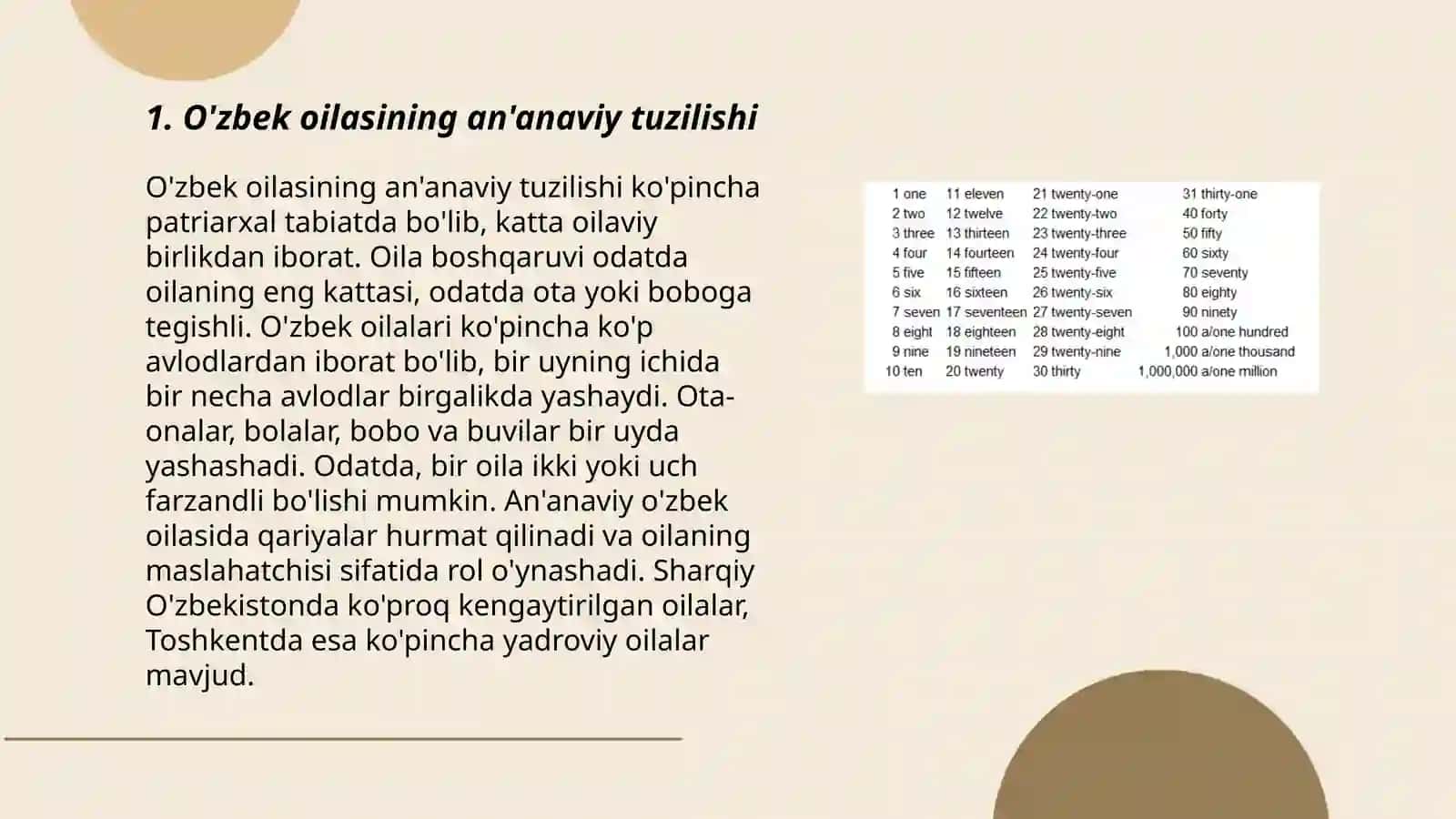 O'zbekiston oilalari va ularning o'ziga xosligi 3