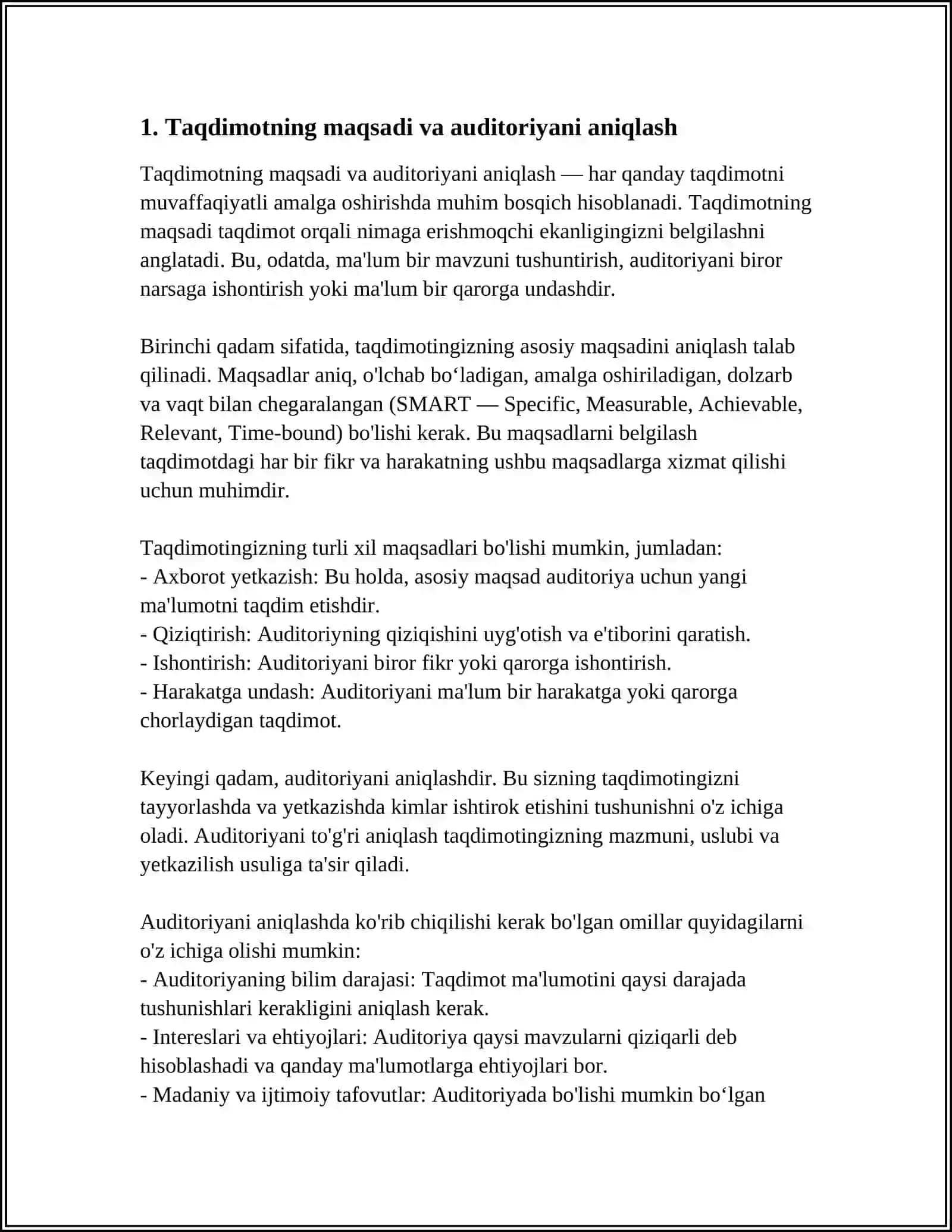 MUSTAQIL ISH Mavzu: PPT TAQDIMOT TAYYORLASH 3