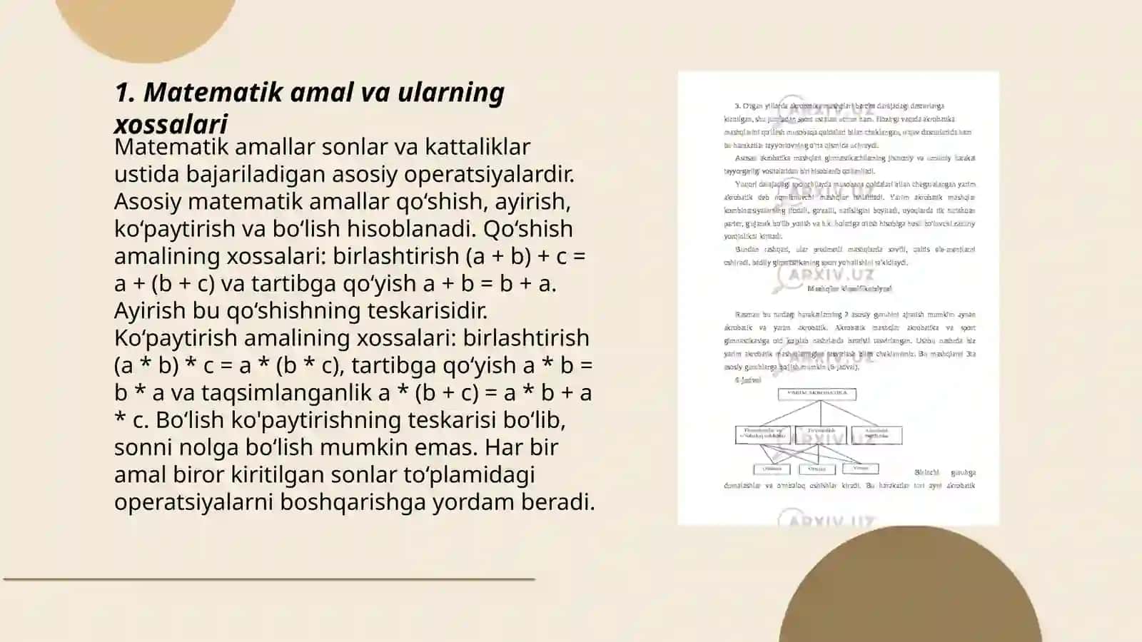 Matematik amal va ularning xossalari 3