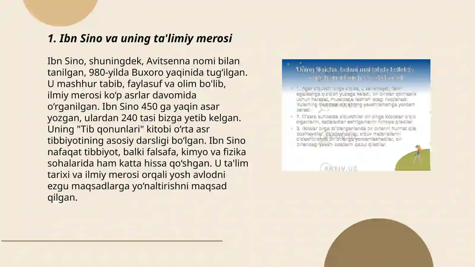 Abu Ali Ibn Sino taʼlim-tarbiya haqida 3