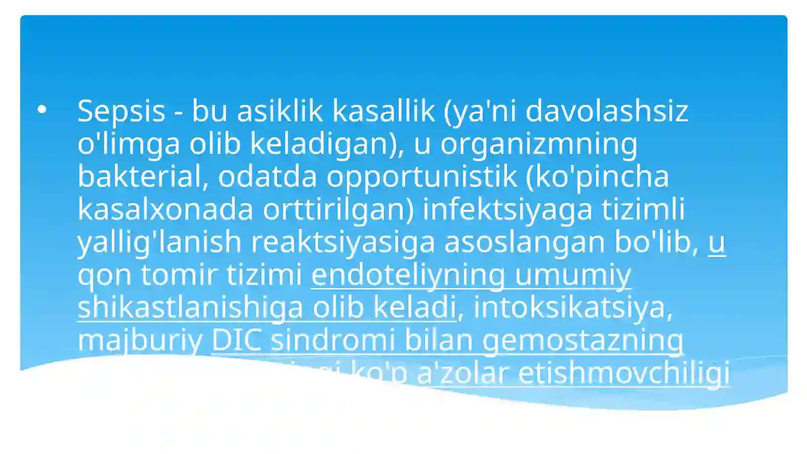 Umumiy xirurgik infektsiya. Sepsis 3