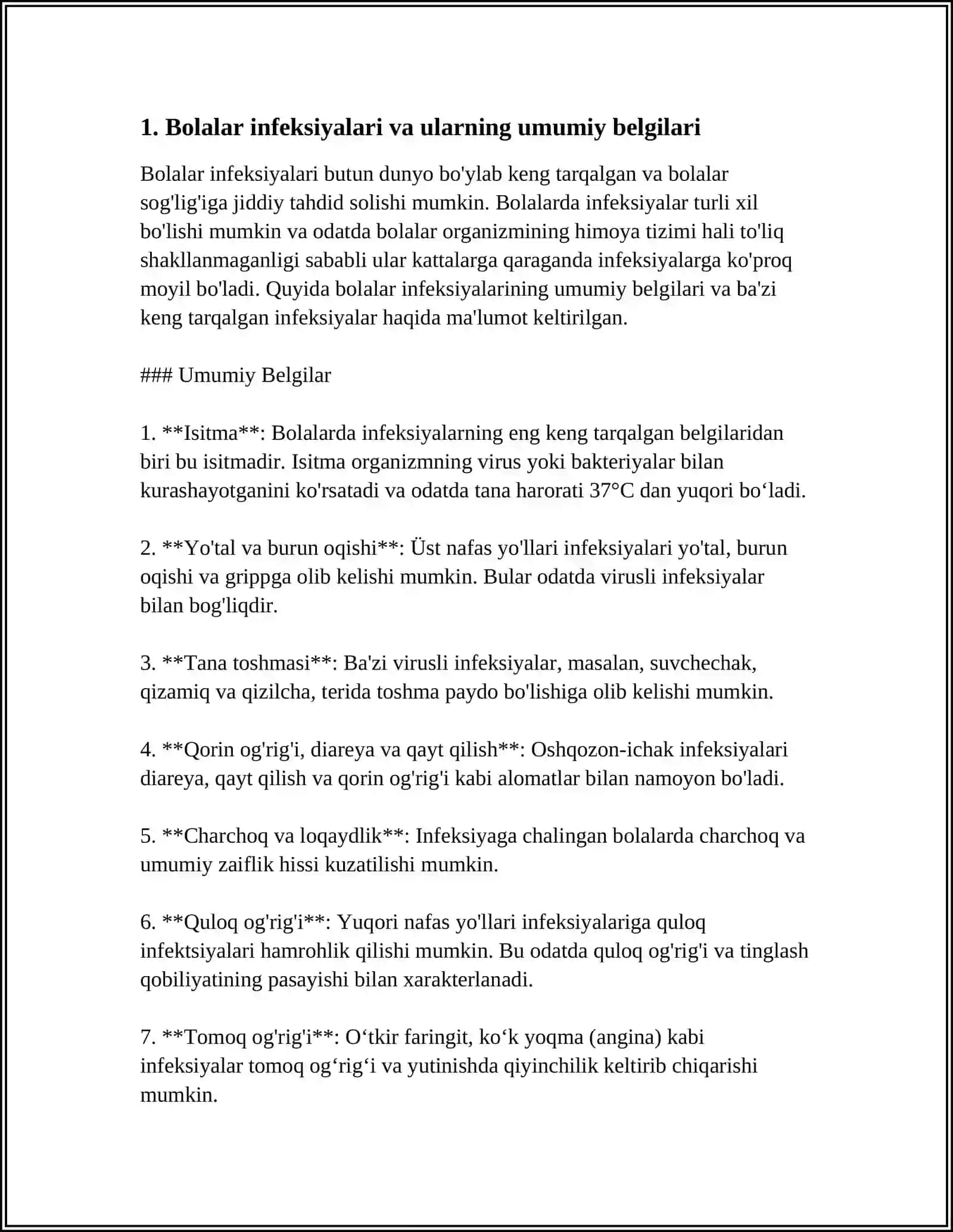 Bolalar infeksiyalari va ularning umumiy belgilari 3
