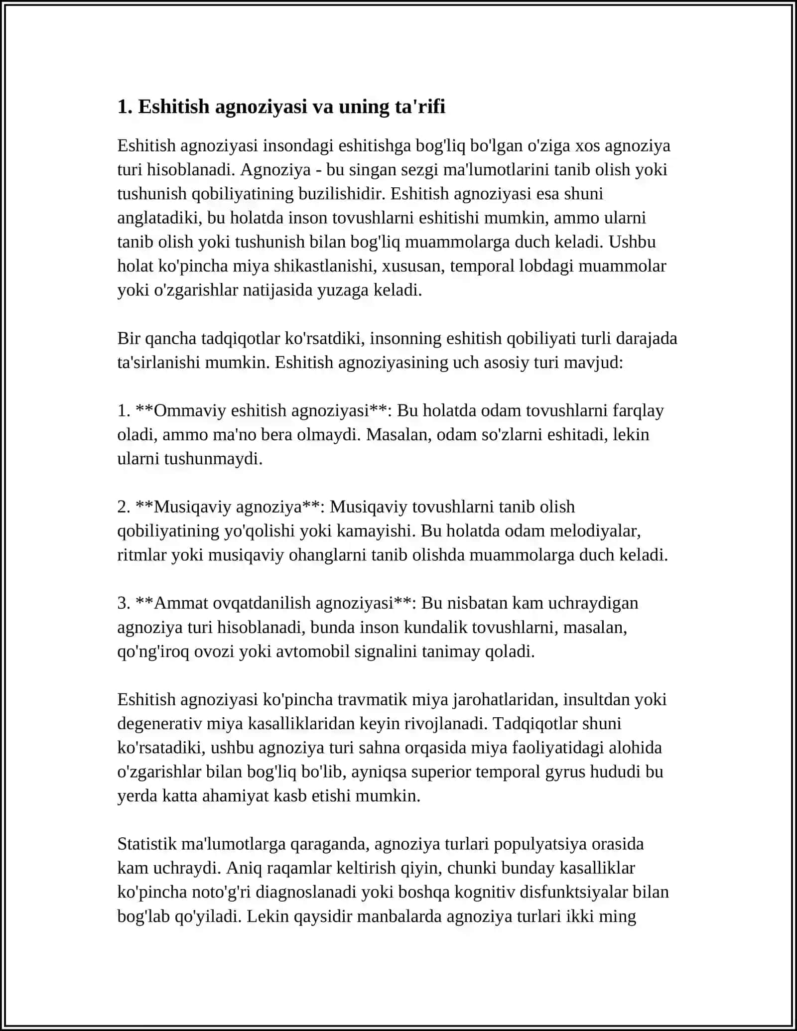 Eshitish agnoziyasi 3