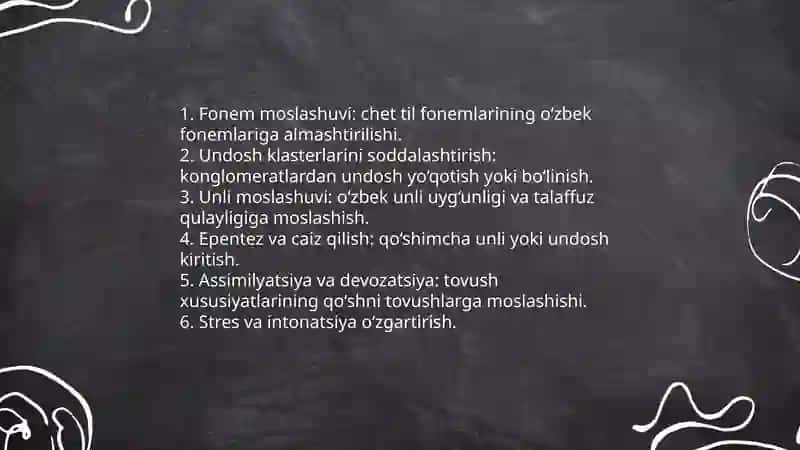 O'zlashma so'zlar talaffuzi va imloga ta'siri 3