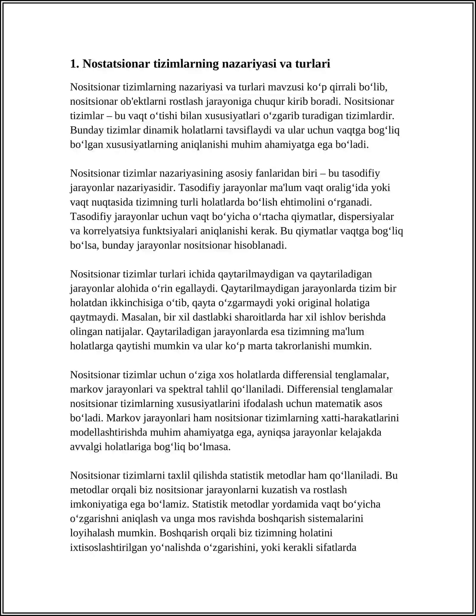 Nostatsionar ob'ektlarni rostlash 3