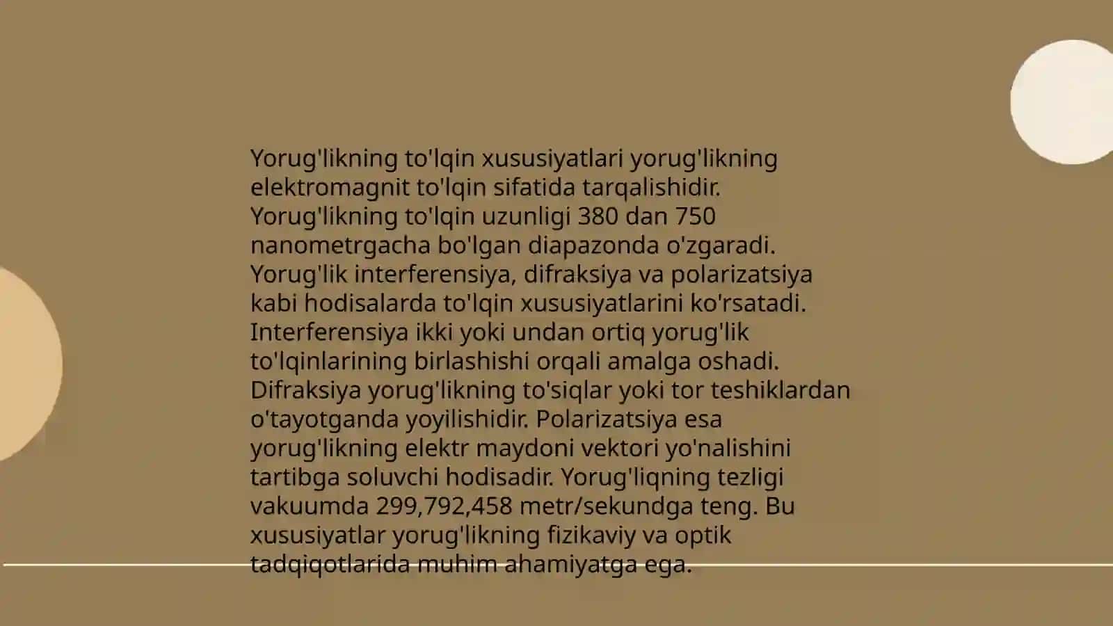 Yorug'likning to'lqin xususiyatlari 3
