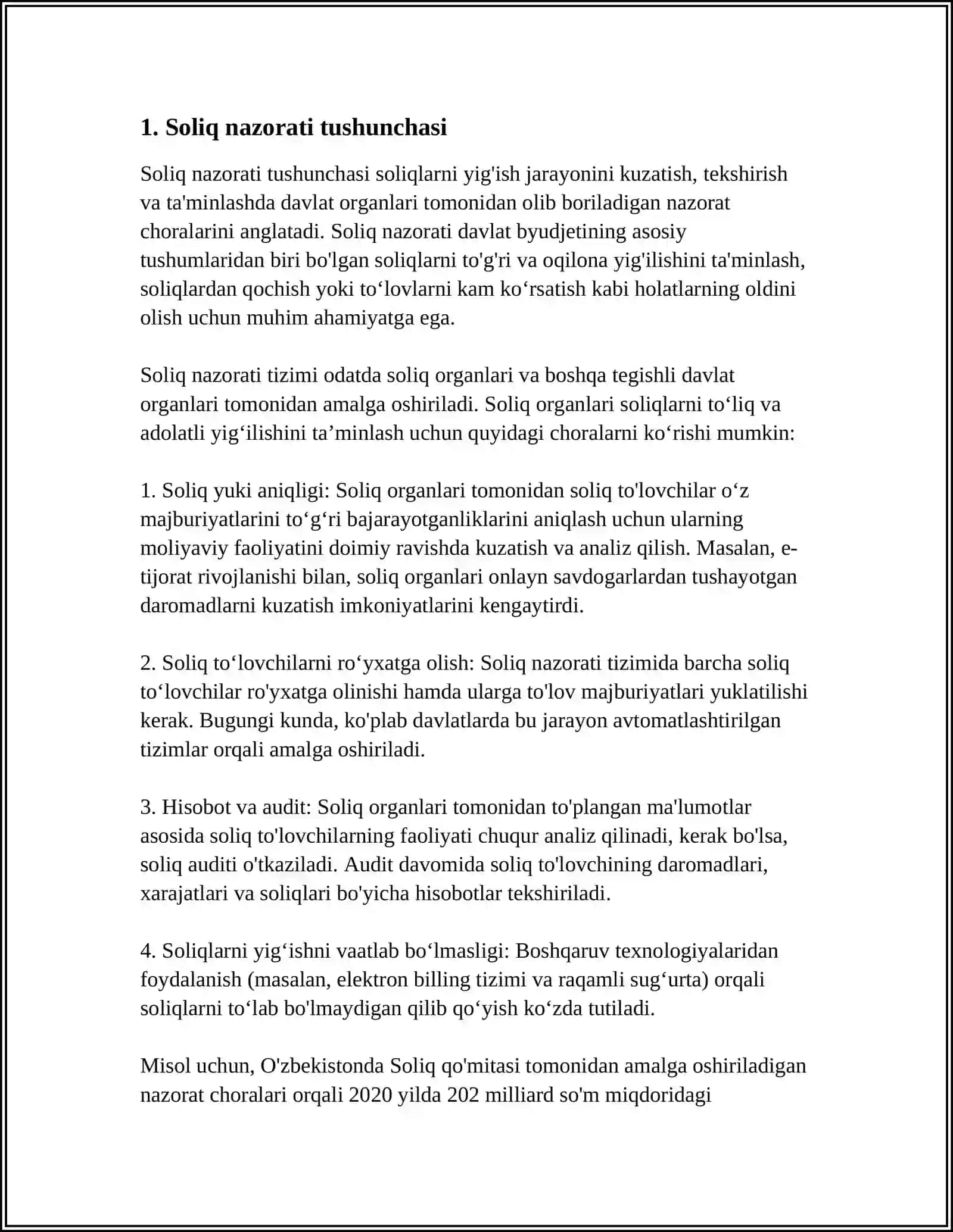 SOLIQ NAZORATI UNING TURLARI VA SHAKLLARI 3