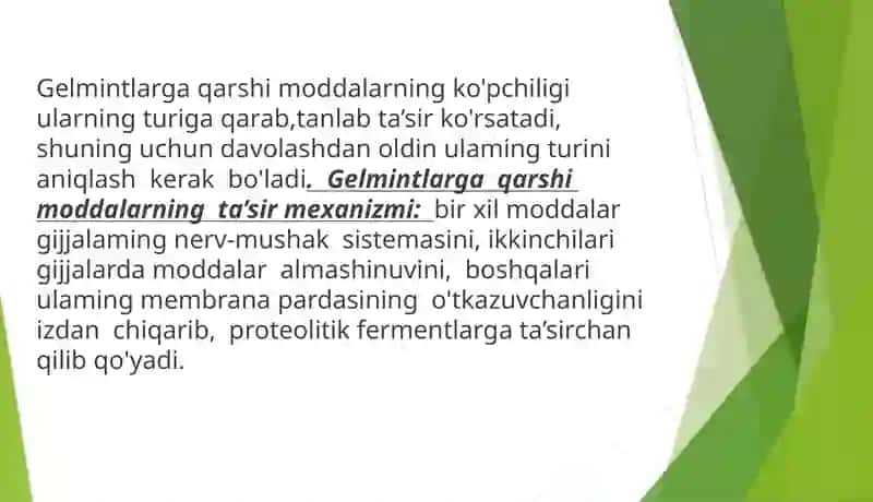 Gelmintozlar va ularning to'g'risida 3