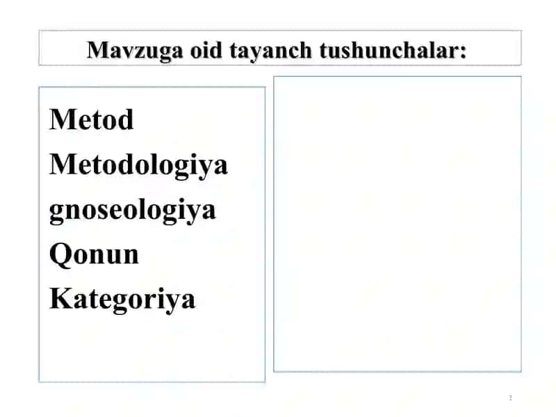 Falsafaning metod, qonun va kategoriyalari 3