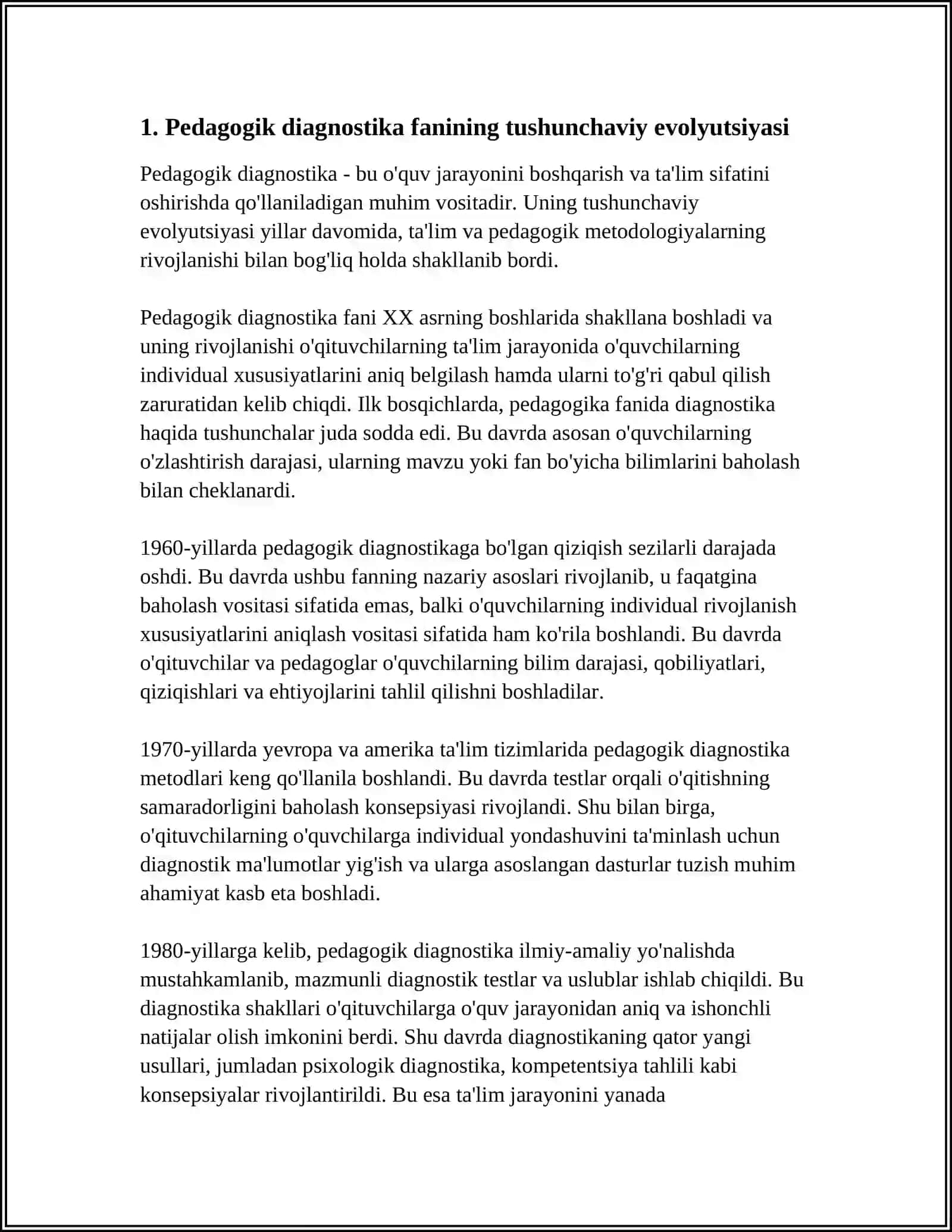 PEDAGOGIK DIAGNOSTIKA FANINING RIVOJLANISH TARIXI 3