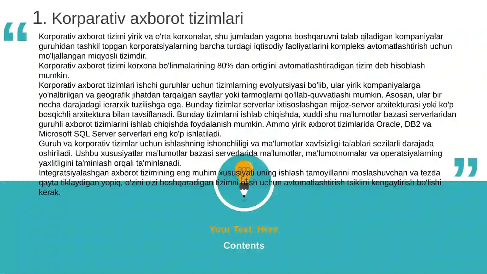 Korparativ axborot tizimlari 3
