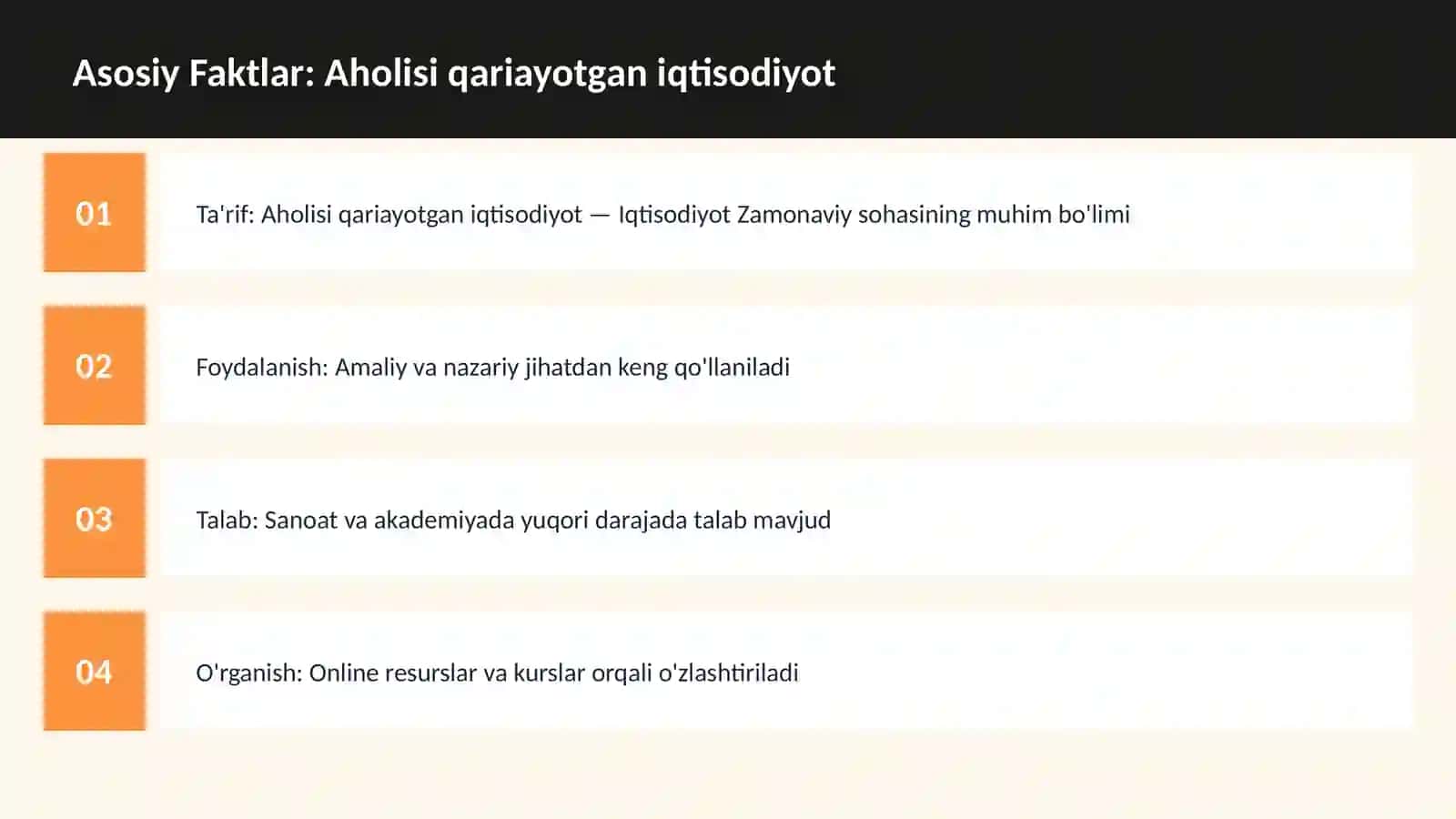 Aholisi qariayotgan iqtisodiyot 3